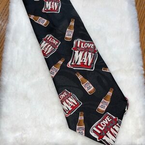 Bud Light Tie I Love You Man Beer Graphic Polyester Necktie‎ Vintage 1996